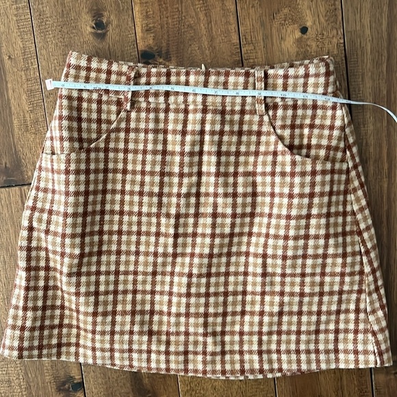 LULU’s Sycamore Brown Plaid Mini Skirt Size XS - Picture 10 of 11
